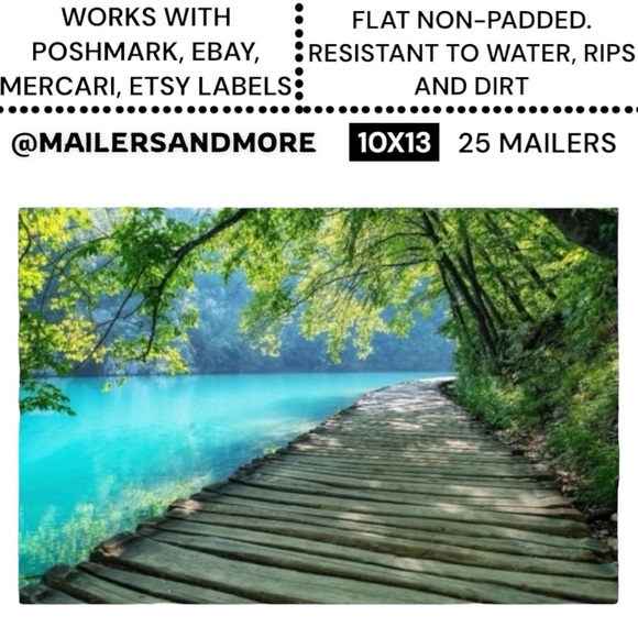 Mailers And More Other - 25 10X13 Poly Mailers Plitvice Lakes, Shipping Envelopes Price Firm